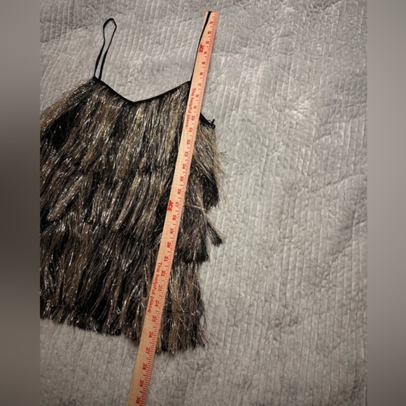 SIMONA CORSELINI Noir Eclipse Fringe Gold Silver Top NWT Size 42 (A0211 B2) - Picture 10 of 14